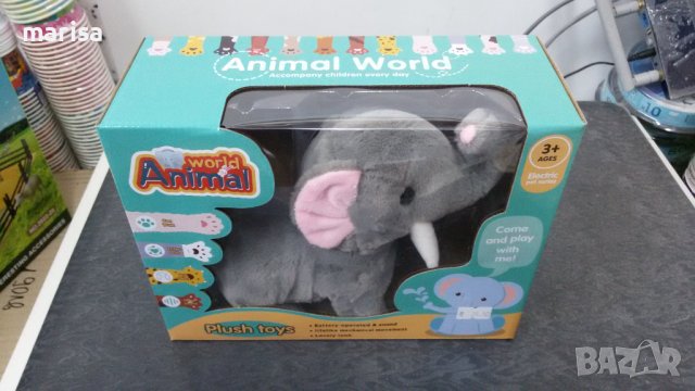 Плюшен слон ходещ със звук и ввключени батерии, в кутия - 3250, снимка 3 - Плюшени играчки - 38543944