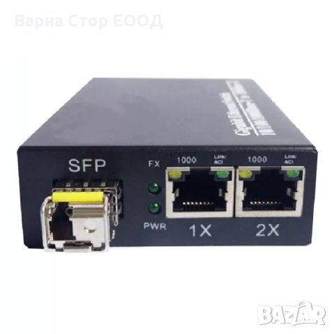 Гигабитов Медия Конвертор с 1 брой СФП слот и 2 Лан порта,Gigabit Media Converter 1 SFP to 2 RJ45, снимка 5 - Мрежови адаптери - 34878529