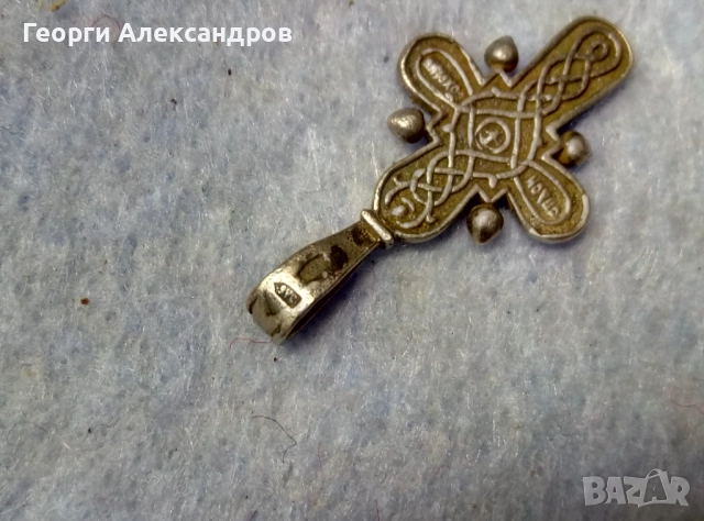 ЦАРСКА РУСИЯ Старо Авторско ПРАВОСЛАВНО СРЕБЪРНО РАЗПЯТИЕ двулицев КРЪСТ СПАСИ и СОХРАНИ СРЕБРО 875, снимка 4 - Антикварни и старинни предмети - 52880564