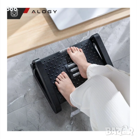 Ергономична поставка за бюро, Alogy, 6 регулируеми височини, масаж, черна, 42x31x19см, снимка 8 - Други стоки за дома - 53520370
