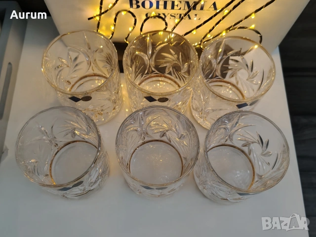 Bohemia Кристал чаши 6 бр. със златни детайли , снимка 7 - Чаши - 53286887