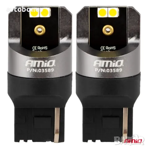 LED крушки AMIO PRO CANBUS T20-с една светлина(W21W/W3X16D) к-т /2бр./, снимка 3 - Аксесоари и консумативи - 50302304