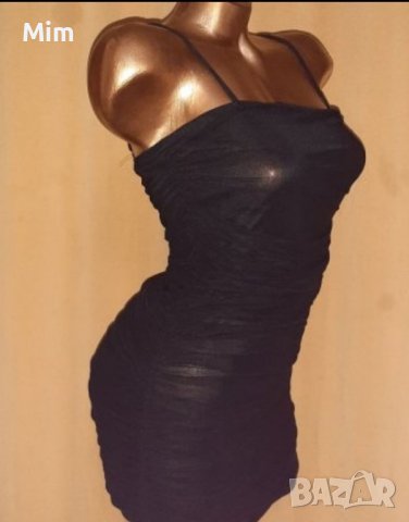 XS/S Черна рокля с презрамки , снимка 1 - Рокли - 43374722
