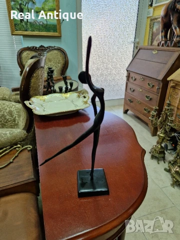 Страхотна антикварна метална фигура статуетка пластика , снимка 6 - Статуетки - 50821291