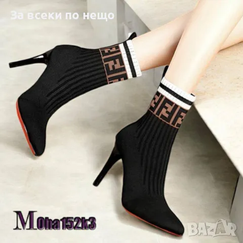 Дамски боти на ток Balenciaga👢Fandi от 36 до 41 номер Код D1387, снимка 5 - Дамски боти - 48078937