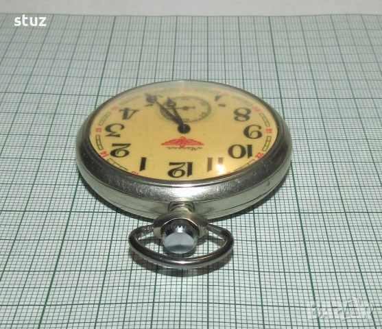 Джобен часовник Молния с локомотив, снимка 5 - Антикварни и старинни предмети - 52939238