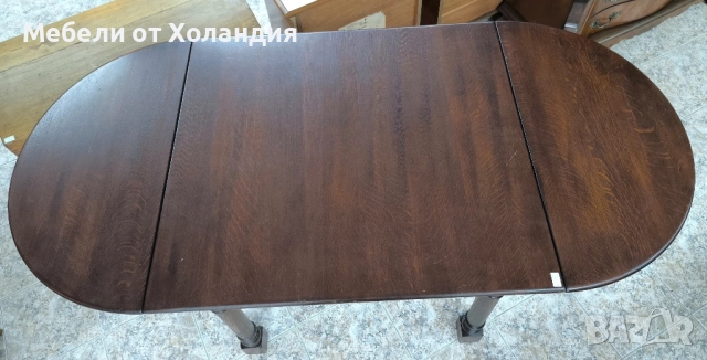 дъбова трапезна маса с падащи плотове, снимка 2 - Маси - 52465524