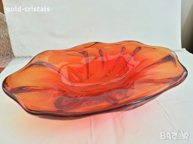  кристална  купа фруктиера цветно стъкло , снимка 9 - Антикварни и старинни предмети - 26820620