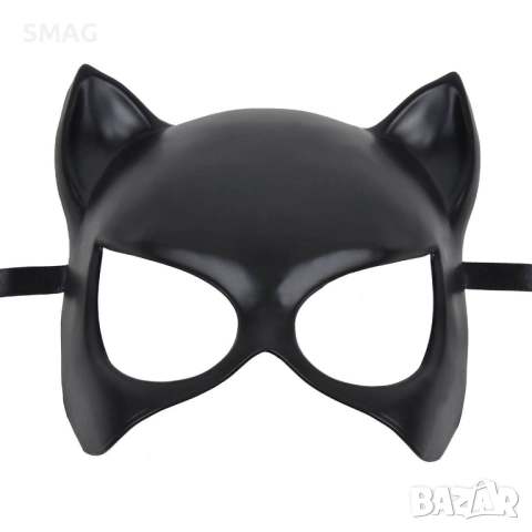 Хелоуин / Halloween дамска карнавална маска котка черна_1220743