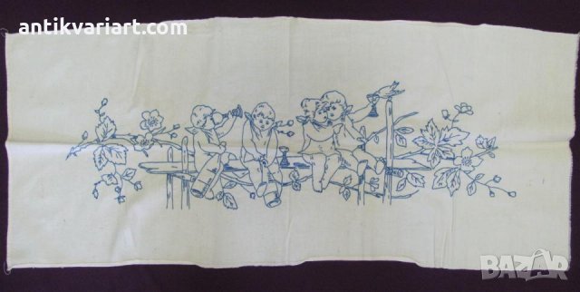 Стара Ръчна Бродерия Каре Покривка Ковьор, снимка 1