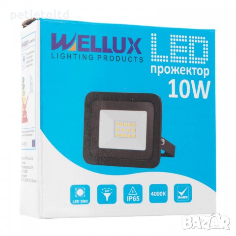 LED Прожектор 10W WELLUX SLIM 800Lm, 4000К, снимка 3 - Прожектори - 22782178