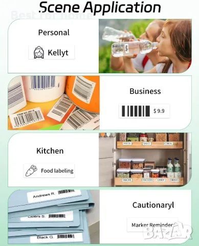 Етикетен принтер с Bluetooth LEAZZLE L13 , снимка 7 - Принтери, копири, скенери - 48551199