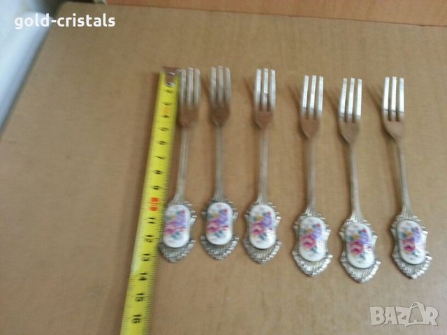 вилички и лъжички с порцелан, снимка 5 - Антикварни и старинни предмети - 27537323