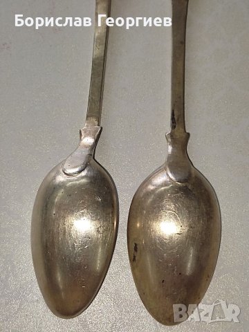 Две стари сребърни лъжички, снимка 7 - Колекции - 40480588