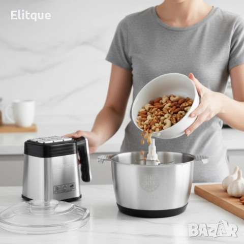 Електрически кухненски чопър Lexical LCH-1966 – 400W, 3 л, 3 скорости, снимка 2 - Чопъри и пасатори - 52889025