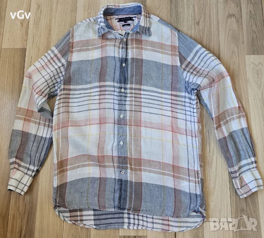 Мъжка ленена риза Tommy Hilfiger - L , снимка 2 - Ризи - 51084444