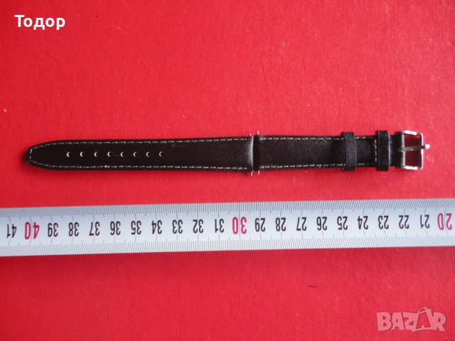 Черна кожена каишка 2, снимка 4 - Каишки за часовници - 40577545