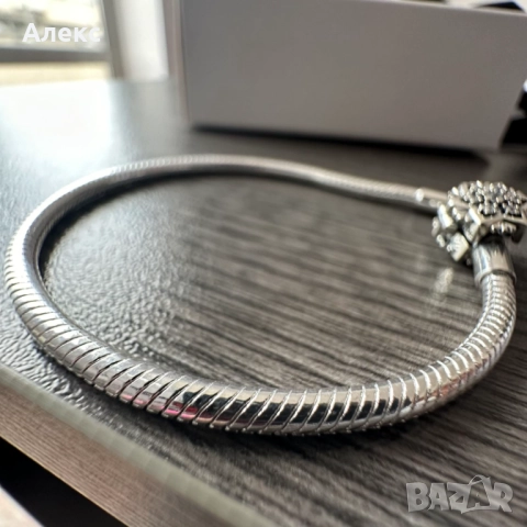 Сребърна гривна тип Пандора, снимка 6 - Гривни - 52852197