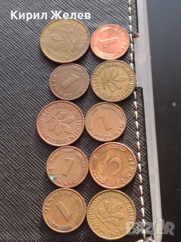 Лот монети от цял свят 10 броя ПФЕНИНГИ ГЕРМАНИЯ различни години и номинали 36523
