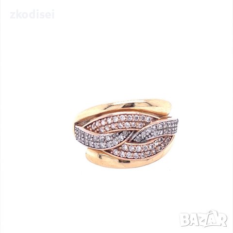 Златен дамски пръстен 3,86гр. размер:54 14кр. проба:585 модел:19955-5