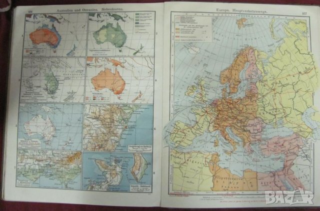 1936г. Географски Атлас Германия Лайпциг, снимка 10 - Други - 36591057