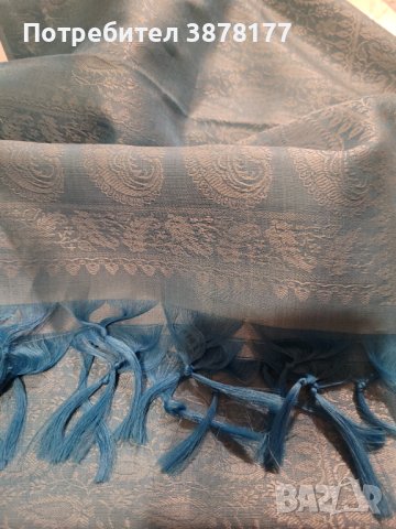 Индийски шал от коприна, снимка 4 - Шалове - 43793647