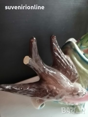 стар керамичен сувенир ваза с капак, снимка 4 - Вази - 40591169