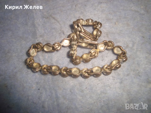 КРАСИВА ПОСРЕБРЕНА РЕТРО АРТ ГРИВНА с ФАСЕТИРАНИ ЦИРКОНИ 10959, снимка 4 - Гривни - 37026572