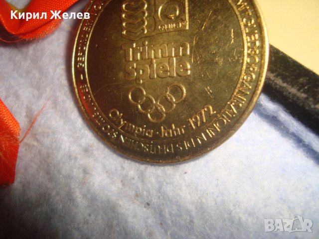 СТАР РЯДЪК КОЛЕКЦИОНАРСКИ СПОРТЕН ПОЗЛАТЕН БРОНЗОВ НЕМСКИ МЕДАЛ с ЛЕНТА 30637, снимка 5 - Антикварни и старинни предмети - 37954887