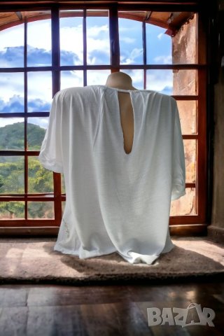 Guess дамски бял топ, блуза с къс ръкав, S размер , снимка 3 - Корсети, бюстиета, топове - 40532307