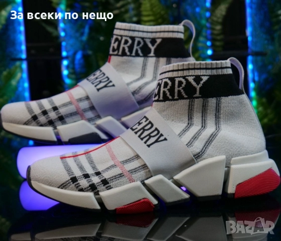 Burberry Унисекс👟Мъжки Маратонки С Кутия👟Дамски Спортни Обувки Цвят Бежаво Код S309, снимка 2 - Маратонки - 52427771