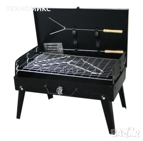 Преносима сгъваема градинска скара , 44x27x37 см, за къмпинг,, снимка 4 - Градински мебели, декорация  - 53030167