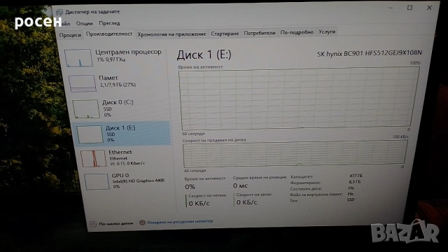 SSD NVMe 512gb Skhynix BC901 4x4 2280, снимка 4 - Твърди дискове - 53401337