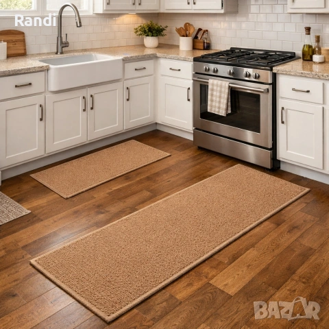 Комплект от 2 броя противоплъзгащи кухненски килими, снимка 2 - Пътеки - 53355536