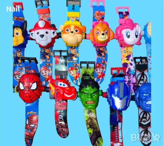 Детски Часовник с прожектор с различни супер герои Спайдърмен, Батман, Елза, снимка 6 - Детски - 38000866