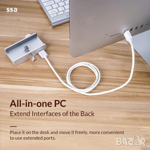 Orico хъб USB 3.0 HUB Clip Type 2 port, SD card reader - aux Micro-USB power input, Aluminum - MH2AC, снимка 7 - Други - 43999875
