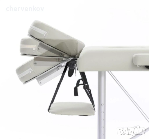 Двусекторна алуминиева козметична масажна кушетка черен бял крем цвят, снимка 11 - Кушетки - 53166088