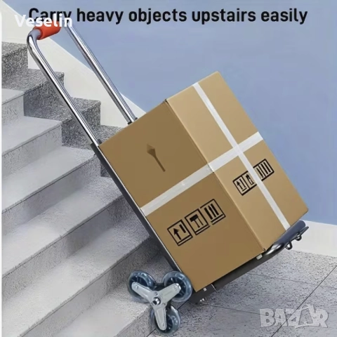 Сгъваема ръчна количка за тежки товари с въртящи се на 360 градуса колела, снимка 8 - Други стоки за дома - 52734975