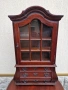 Уникална антикварна английска дървена витринка с чекмеджета махагон, снимка 3
