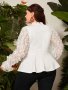 Бяла блуза, Дантелена бяла блуза, Елегантна блуза, Ефектна бяла блуза, снимка 2