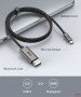 USB C към DisplayPort кабел (4K 60 Hz, 2K 165 Hz), алуминиев корпус, найлонова оплетка, Thunderbolt , снимка 2