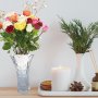 Стъклена ваза с флорален мотив, снимка 1 - Вази - 43092979