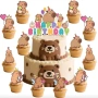 Капибара Capybara Happy Birthday картонен топер топери мъфини украса за торта декор парти рожден ден, снимка 1