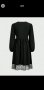 Дамска готик черна рокля с дантела и сатенена пандела, дълъг ръкав ROMWE, снимка 2
