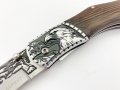 Руски сгъваем джобен нож с калъф АКУЛА ,сталь 65х13, снимка 3