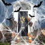 Нова Декорация за Хелоуин 80 г паяжина с 20 бр. фалшиви паяци 16 бр. 3D прилепи, снимка 1 - Други - 43227703