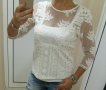 КРАСИВА бяла бродирана блуза с прозрачни ръкави, снимка 1 - Блузи с дълъг ръкав и пуловери - 37862864