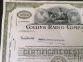 Сертификат за притежание на 10 акции (САЩ) | Collins Radio Company | 1966г., снимка 3
