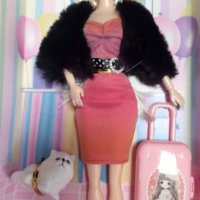 Кукла Барби с коте и куфар, снимка 1 - Кукли - 37447154