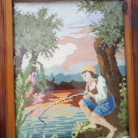 Гоблен "Малкият рибар" 1693 от Вилер , снимка 5 - Гоблени - 36452156